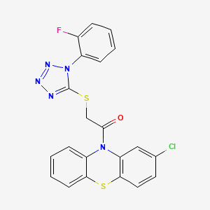 2-chloro-10-({[1-(2-fluorophenyl)-1H-tetrazol-5-yl]thio}acetyl)-10H-phenothiazine