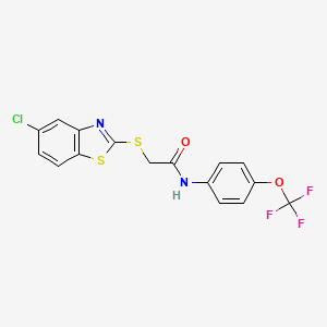 2-[(5-chloro-1,3-benzothiazol-2-yl)thio]-N-[4-(trifluoromethoxy)phenyl]acetamide