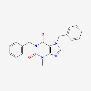 molecular formula C21H20N4O2 B3557095 7-benzyl-3-methyl-1-(2-methylbenzyl)-3,7-dihydro-1H-purine-2,6-dione 