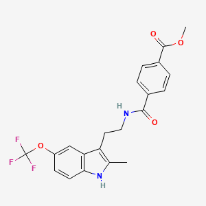 methyl 4-[({2-[2-methyl-5-(trifluoromethoxy)-1H-indol-3-yl]ethyl}amino)carbonyl]benzoate