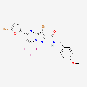 3-bromo-5-(5-bromo-2-furyl)-N-(4-methoxybenzyl)-7-(trifluoromethyl)pyrazolo[1,5-a]pyrimidine-2-carboxamide