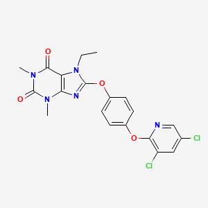 molecular formula C20H17Cl2N5O4 B3557116 8-{4-[(3,5-dichloropyridin-2-yl)oxy]phenoxy}-7-ethyl-1,3-dimethyl-3,7-dihydro-1H-purine-2,6-dione 