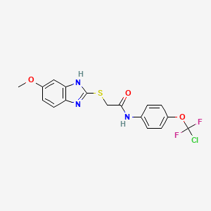 molecular formula C17H14ClF2N3O3S B3557131 N-{4-[chloro(difluoro)methoxy]phenyl}-2-[(5-methoxy-1H-benzimidazol-2-yl)thio]acetamide 