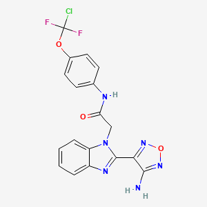 molecular formula C18H13ClF2N6O3 B3557133 2-[2-(4-amino-1,2,5-oxadiazol-3-yl)-1H-benzimidazol-1-yl]-N-{4-[chloro(difluoro)methoxy]phenyl}acetamide 