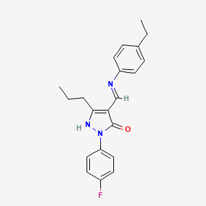 molecular formula C21H22FN3O B3557150 4-{[(4-ethylphenyl)amino]methylene}-2-(4-fluorophenyl)-5-propyl-2,4-dihydro-3H-pyrazol-3-one 