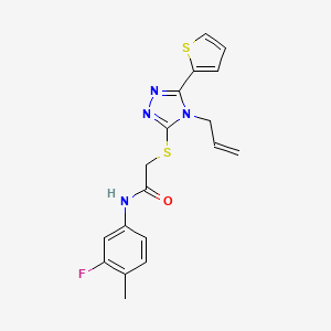 molecular formula C18H17FN4OS2 B3557158 2-{[4-allyl-5-(2-thienyl)-4H-1,2,4-triazol-3-yl]thio}-N-(3-fluoro-4-methylphenyl)acetamide 