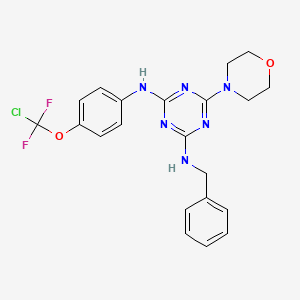 molecular formula C21H21ClF2N6O2 B3557169 N-benzyl-N'-{4-[chloro(difluoro)methoxy]phenyl}-6-morpholin-4-yl-1,3,5-triazine-2,4-diamine 