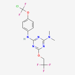 N'-{4-[chloro(difluoro)methoxy]phenyl}-N,N-dimethyl-6-(2,2,2-trifluoroethoxy)-1,3,5-triazine-2,4-diamine