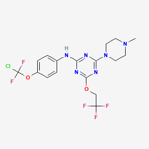 N-{4-[chloro(difluoro)methoxy]phenyl}-4-(4-methylpiperazin-1-yl)-6-(2,2,2-trifluoroethoxy)-1,3,5-triazin-2-amine