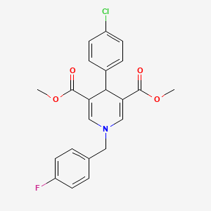 molecular formula C22H19ClFNO4 B3557204 dimethyl 4-(4-chlorophenyl)-1-(4-fluorobenzyl)-1,4-dihydro-3,5-pyridinedicarboxylate 