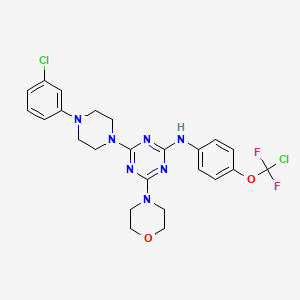 N-{4-[chloro(difluoro)methoxy]phenyl}-4-[4-(3-chlorophenyl)piperazin-1-yl]-6-morpholin-4-yl-1,3,5-triazin-2-amine