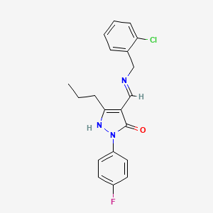 4-{[(2-chlorobenzyl)amino]methylene}-2-(4-fluorophenyl)-5-propyl-2,4-dihydro-3H-pyrazol-3-one