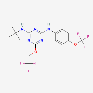 N-(tert-butyl)-6-(2,2,2-trifluoroethoxy)-N'-[4-(trifluoromethoxy)phenyl]-1,3,5-triazine-2,4-diamine