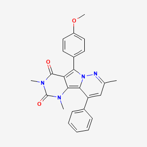 molecular formula C25H22N4O3 B3557248 5-(4-methoxyphenyl)-1,3,8-trimethyl-10-phenylpyrimido[4',5':3,4]pyrrolo[1,2-b]pyridazine-2,4(1H,3H)-dione 