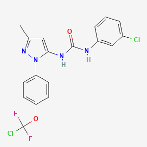 molecular formula C18H14Cl2F2N4O2 B3557254 N-(1-{4-[chloro(difluoro)methoxy]phenyl}-3-methyl-1H-pyrazol-5-yl)-N'-(3-chlorophenyl)urea 