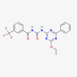 molecular formula C20H16F3N5O3 B3557299 N-{[(4-ethoxy-6-phenyl-1,3,5-triazin-2-yl)amino]carbonyl}-3-(trifluoromethyl)benzamide 