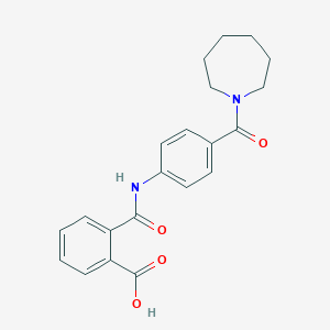 molecular formula C21H22N2O4 B355730 2-{[4-(1-氮杂环戊基羰基)苯胺基]-羰基}苯甲酸 CAS No. 940521-48-2