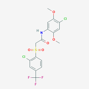 N-(4-chloro-2,5-dimethoxyphenyl)-2-{[2-chloro-4-(trifluoromethyl)phenyl]sulfonyl}acetamide