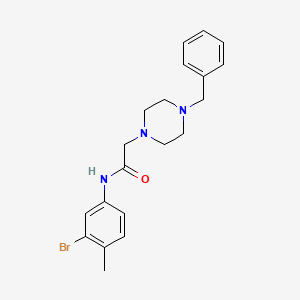 molecular formula C20H24BrN3O B3557329 2-(4-benzylpiperazin-1-yl)-N-(3-bromo-4-methylphenyl)acetamide 