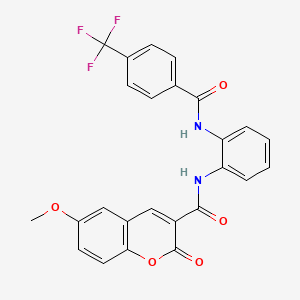 6-methoxy-2-oxo-N-(2-{[4-(trifluoromethyl)benzoyl]amino}phenyl)-2H-chromene-3-carboxamide