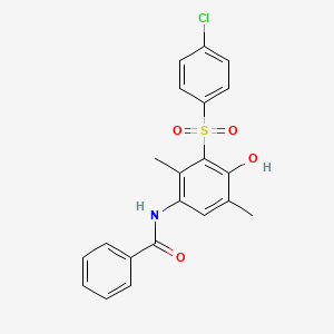 N-{3-[(4-chlorophenyl)sulfonyl]-4-hydroxy-2,5-dimethylphenyl}benzamide