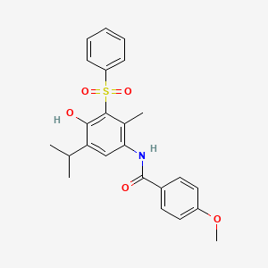 N-[4-hydroxy-5-isopropyl-2-methyl-3-(phenylsulfonyl)phenyl]-4-methoxybenzamide