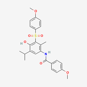 N-{4-hydroxy-5-isopropyl-3-[(4-methoxyphenyl)sulfonyl]-2-methylphenyl}-4-methoxybenzamide