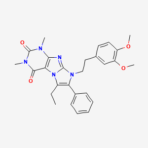 molecular formula C27H29N5O4 B3557368 8-[2-(3,4-dimethoxyphenyl)ethyl]-6-ethyl-1,3-dimethyl-7-phenyl-1H-imidazo[2,1-f]purine-2,4(3H,8H)-dione 