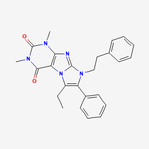 molecular formula C25H25N5O2 B3557370 6-ethyl-1,3-dimethyl-7-phenyl-8-(2-phenylethyl)-1H-imidazo[2,1-f]purine-2,4(3H,8H)-dione 