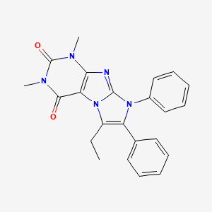 molecular formula C23H21N5O2 B3557376 6-ethyl-1,3-dimethyl-7,8-diphenyl-1H-imidazo[2,1-f]purine-2,4(3H,8H)-dione 