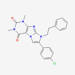 molecular formula C23H20ClN5O2 B3557393 7-(4-chlorophenyl)-1,3-dimethyl-8-(2-phenylethyl)-1H-imidazo[2,1-f]purine-2,4(3H,8H)-dione 