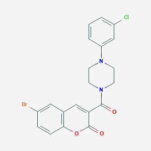 molecular formula C20H16BrClN2O3 B3557407 6-bromo-3-{[4-(3-chlorophenyl)-1-piperazinyl]carbonyl}-2H-chromen-2-one 