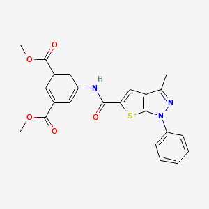 molecular formula C23H19N3O5S B3557416 dimethyl 5-{[(3-methyl-1-phenyl-1H-thieno[2,3-c]pyrazol-5-yl)carbonyl]amino}isophthalate 