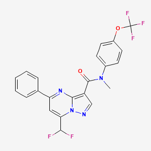 molecular formula C22H15F5N4O2 B3557438 7-(difluoromethyl)-N-methyl-5-phenyl-N-[4-(trifluoromethoxy)phenyl]pyrazolo[1,5-a]pyrimidine-3-carboxamide 