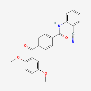 molecular formula C23H18N2O4 B3557447 N-(2-cyanophenyl)-4-(2,5-dimethoxybenzoyl)benzamide 