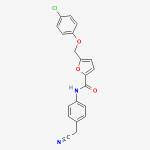 molecular formula C20H15ClN2O3 B3557459 5-[(4-chlorophenoxy)methyl]-N-[4-(cyanomethyl)phenyl]-2-furamide 