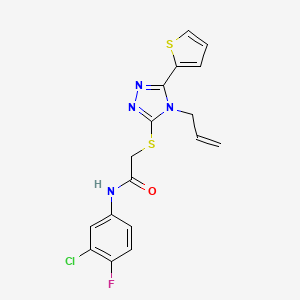 2-{[4-allyl-5-(2-thienyl)-4H-1,2,4-triazol-3-yl]thio}-N-(3-chloro-4-fluorophenyl)acetamide