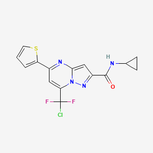 7-[chloro(difluoro)methyl]-N-cyclopropyl-5-(2-thienyl)pyrazolo[1,5-a]pyrimidine-2-carboxamide