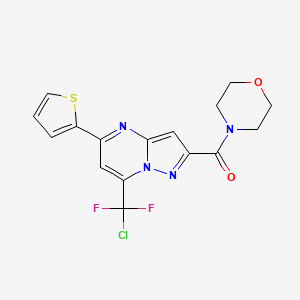 molecular formula C16H13ClF2N4O2S B3557514 7-[chloro(difluoro)methyl]-2-(4-morpholinylcarbonyl)-5-(2-thienyl)pyrazolo[1,5-a]pyrimidine 