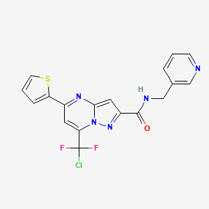 molecular formula C18H12ClF2N5OS B3557518 7-[chloro(difluoro)methyl]-N-(3-pyridinylmethyl)-5-(2-thienyl)pyrazolo[1,5-a]pyrimidine-2-carboxamide 