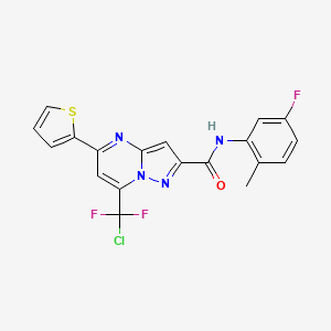 molecular formula C19H12ClF3N4OS B3557539 7-[chloro(difluoro)methyl]-N-(5-fluoro-2-methylphenyl)-5-(2-thienyl)pyrazolo[1,5-a]pyrimidine-2-carboxamide 