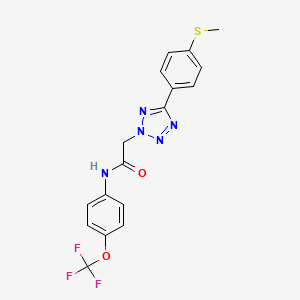 molecular formula C17H14F3N5O2S B3557551 2-{5-[4-(methylthio)phenyl]-2H-tetrazol-2-yl}-N-[4-(trifluoromethoxy)phenyl]acetamide 