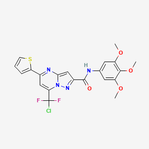 molecular formula C21H17ClF2N4O4S B3557562 7-[chloro(difluoro)methyl]-5-(2-thienyl)-N-(3,4,5-trimethoxyphenyl)pyrazolo[1,5-a]pyrimidine-2-carboxamide 