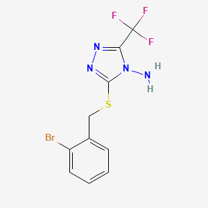 molecular formula C10H8BrF3N4S B3557566 3-[(2-bromobenzyl)thio]-5-(trifluoromethyl)-4H-1,2,4-triazol-4-amine 