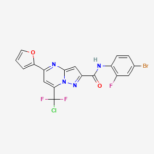 molecular formula C18H9BrClF3N4O2 B3557571 N-(4-bromo-2-fluorophenyl)-7-[chloro(difluoro)methyl]-5-(2-furyl)pyrazolo[1,5-a]pyrimidine-2-carboxamide 