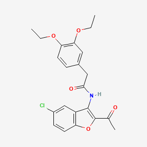 molecular formula C22H22ClNO5 B3557586 N-(2-acetyl-5-chloro-1-benzofuran-3-yl)-2-(3,4-diethoxyphenyl)acetamide 