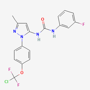 molecular formula C18H14ClF3N4O2 B3557649 N-(1-{4-[chloro(difluoro)methoxy]phenyl}-3-methyl-1H-pyrazol-5-yl)-N'-(3-fluorophenyl)urea 