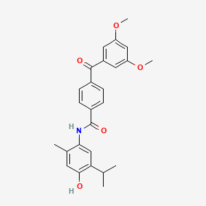 molecular formula C26H27NO5 B3557679 4-(3,5-dimethoxybenzoyl)-N-(4-hydroxy-5-isopropyl-2-methylphenyl)benzamide 