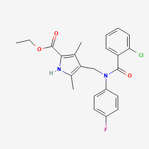 molecular formula C23H22ClFN2O3 B3557687 ethyl 4-{[(2-chlorobenzoyl)(4-fluorophenyl)amino]methyl}-3,5-dimethyl-1H-pyrrole-2-carboxylate 