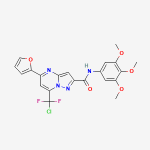 molecular formula C21H17ClF2N4O5 B3557703 7-[chloro(difluoro)methyl]-5-(2-furyl)-N-(3,4,5-trimethoxyphenyl)pyrazolo[1,5-a]pyrimidine-2-carboxamide 